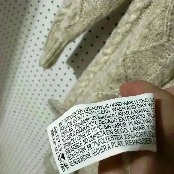 Forever21 Knit Distressed Turtleneck Womens Sweater Dress Sweater M Oatmeal 0017 - Picture 8 of 11